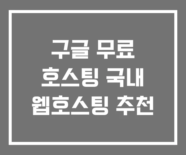 구글 무료 호스팅 국내 웹호스팅 추천 구글 무료 호스팅 국내 웹호스팅 추천