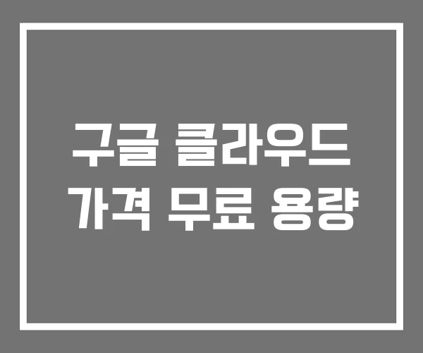 구글 클라우드 가격 무료 용량 구글 클라우드 가격 무료 용량