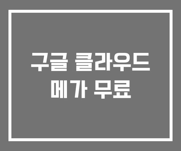구글 클라우드 메가 무료