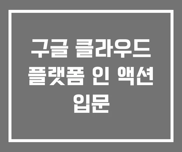 구글 클라우드 플랫폼 인 액션 입문