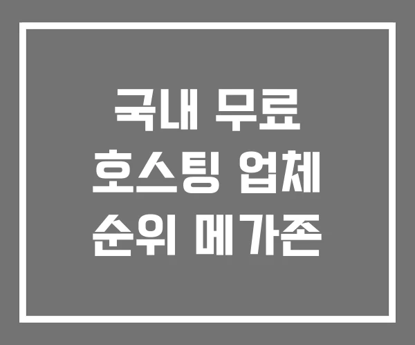 국내 무료 호스팅 업체 순위 메가존 국내 무료 호스팅 업체 순위 메가존
