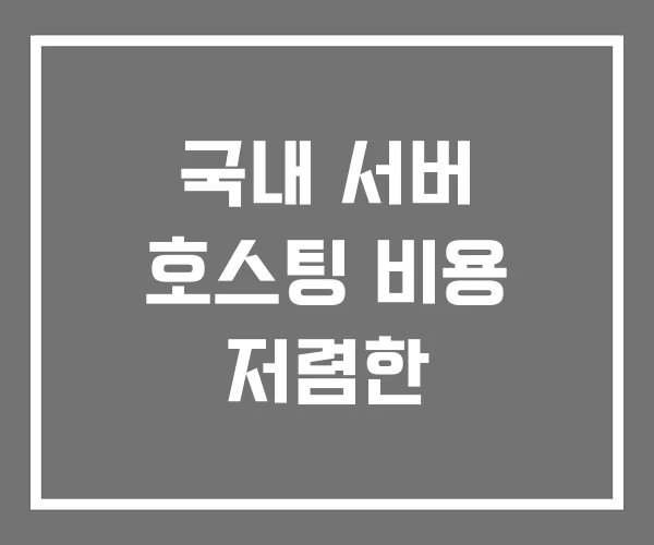 국내 서버 호스팅 비용 저렴한 국내 서버 호스팅 비용 저렴한