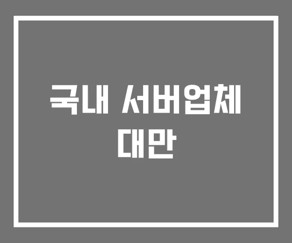 국내 서버업체 대만