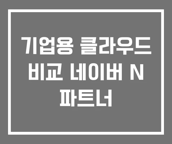 기업용 클라우드 비교 네이버 N 파트너