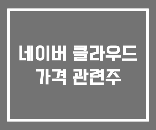 네이버 클라우드 가격 관련주