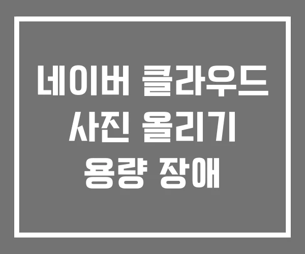 네이버 클라우드 사진 올리기 용량 장애