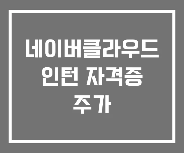네이버클라우드 인턴 자격증 주가 네이버클라우드 인턴 자격증 주가