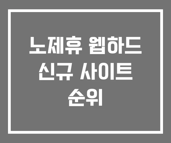 노제휴 웹하드 신규 사이트 순위