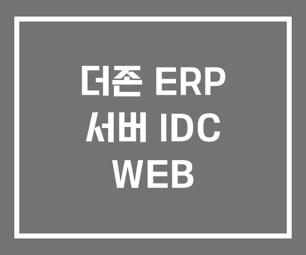 더존 ERP 서버 IDC WEB 더존 ERP 서버 IDC WEB