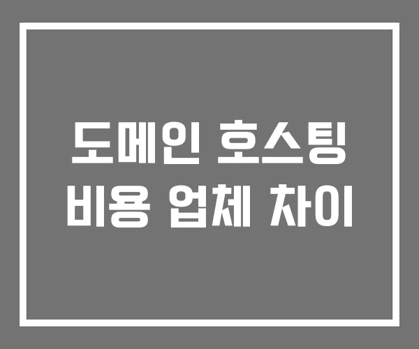 도메인 호스팅 비용 업체 차이 도메인 호스팅 비용 업체 차이