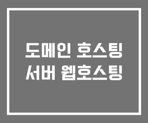 도메인 호스팅 서버 웹호스팅