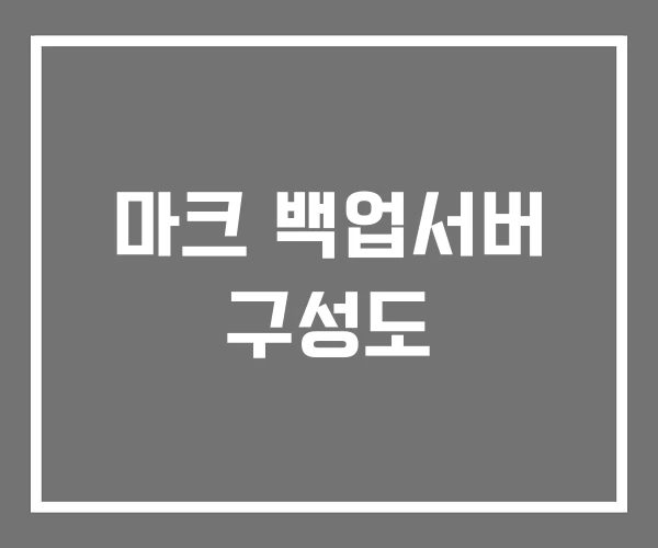 마크 백업서버 구성도