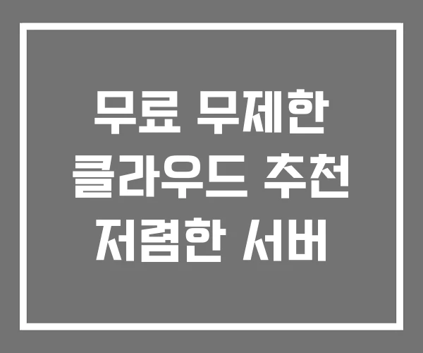 무료 무제한 클라우드 추천 저렴한 서버 무료 무제한 클라우드 추천 저렴한 서버