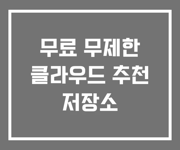 무료 무제한 클라우드 추천 저장소 무료 무제한 클라우드 추천 저장소