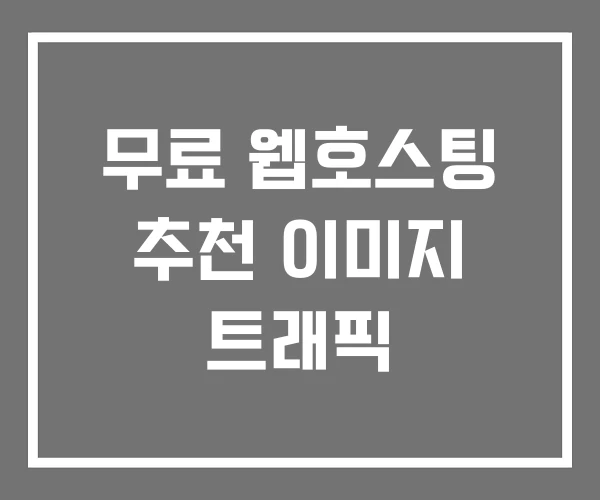 무료 웹호스팅 추천 이미지 트래픽