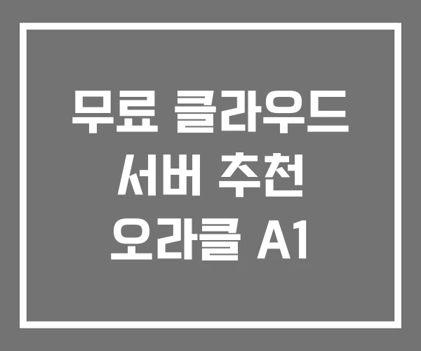 무료 클라우드 서버 추천 오라클 A1 무료 클라우드 서버 추천 오라클 A1