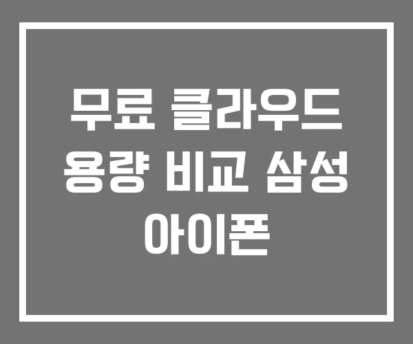 무료 클라우드 용량 비교 삼성 아이폰 무료 클라우드 용량 비교 삼성 아이폰