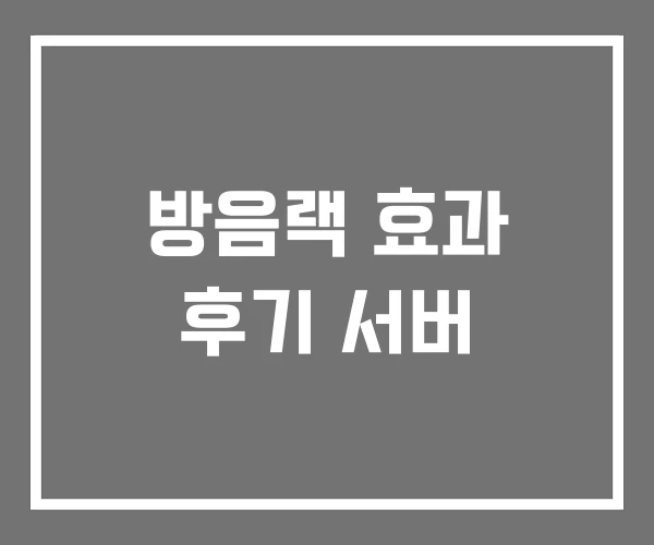 방음랙 효과 후기 서버