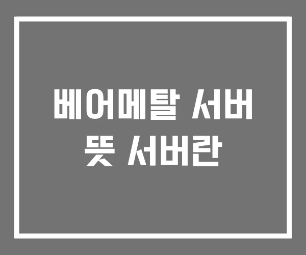 베어메탈 서버 뜻 서버란