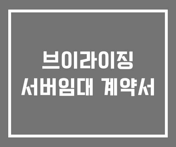 브이라이징 서버임대 계약서