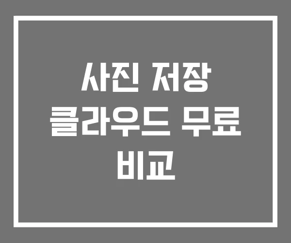 사진 저장 클라우드 무료 비교