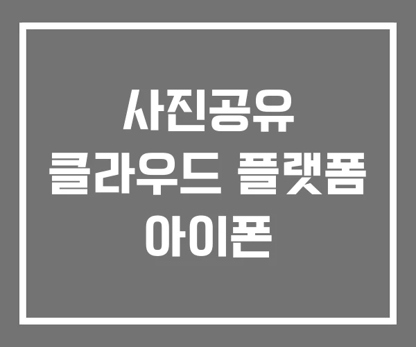 사진공유 클라우드 플랫폼 아이폰