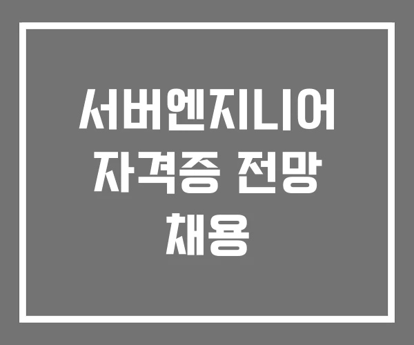 서버엔지니어 자격증 전망 채용 서버엔지니어 자격증 전망 채용