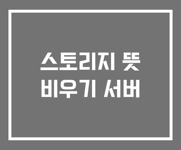 스토리지 뜻 비우기 서버 스토리지 뜻 비우기 서버