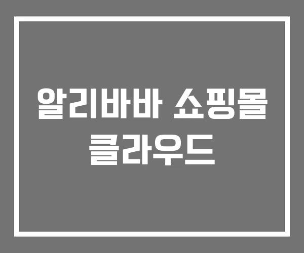 알리바바 쇼핑몰 클라우드