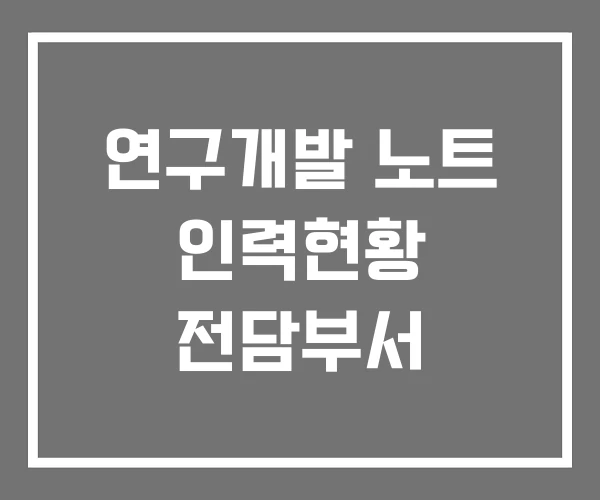 연구개발 노트 인력현황 전담부서