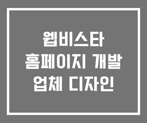 웹비스타 홈페이지 개발 업체 디자인
