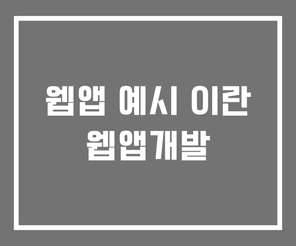 웹앱 예시 이란 웹앱개발