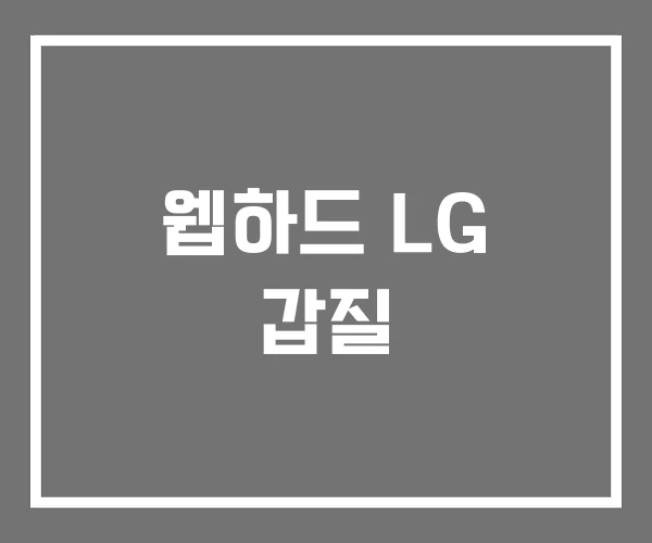 웹하드 LG 갑질