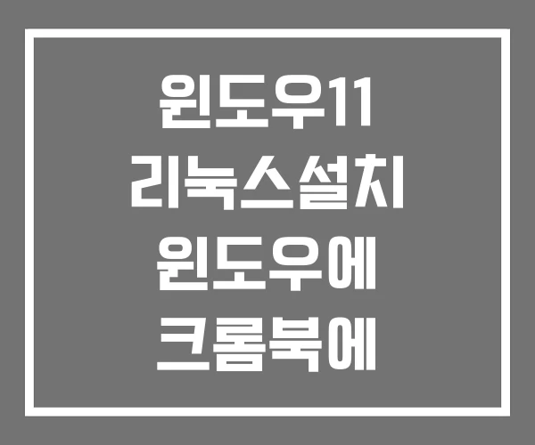 윈도우11 리눅스설치 윈도우에 크롬북에