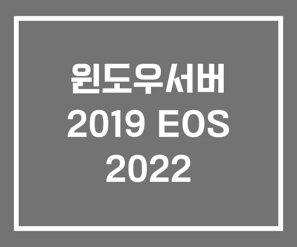 윈도우서버 2019 EOS 2022