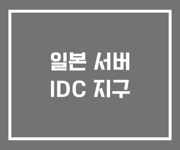 일본 서버 IDC 지구