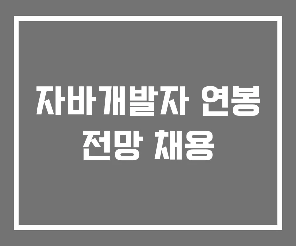 자바개발자 연봉 전망 채용 자바개발자 연봉 전망 채용