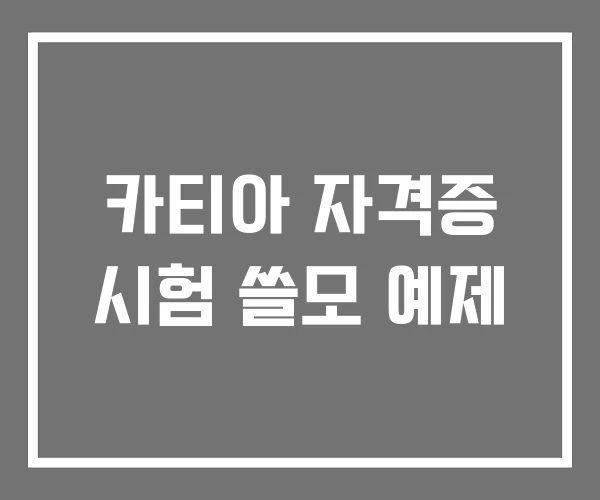 카티아 자격증 시험 쓸모 예제