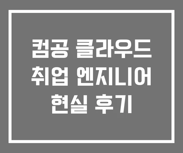 컴공 클라우드 취업 엔지니어 현실 후기 컴공 클라우드 취업 엔지니어 현실 후기