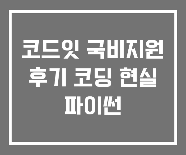 코드잇 국비지원 후기 코딩 현실 파이썬
