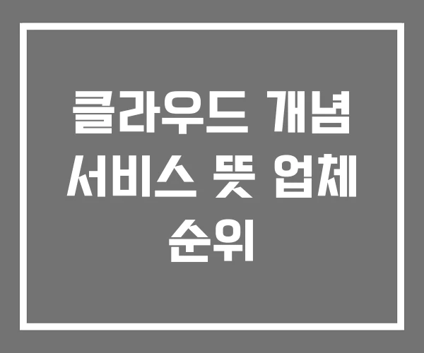 클라우드 개념 서비스 뜻 업체 순위 클라우드 개념 서비스 뜻 업체 순위