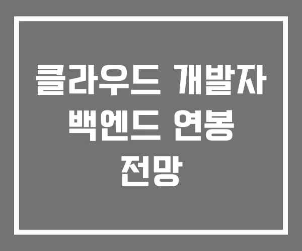 클라우드 개발자 백엔드 연봉 전망
