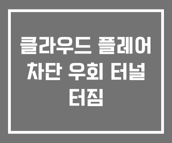 클라우드 플레어 차단 우회 터널 터짐