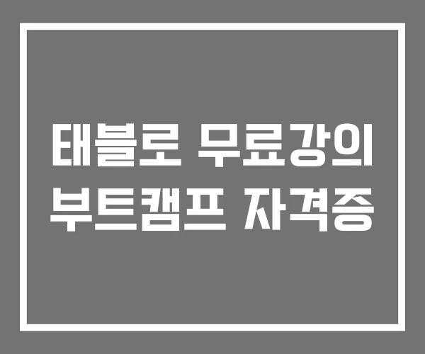 태블로 무료강의 부트캠프 자격증