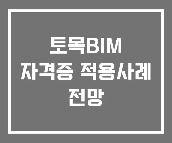 토목BIM 자격증 적용사례 전망
