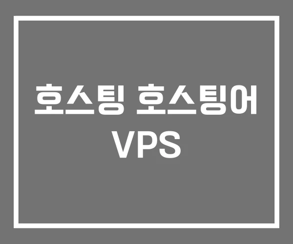 호스팅 호스팅어 VPS 호스팅 호스팅어 VPS