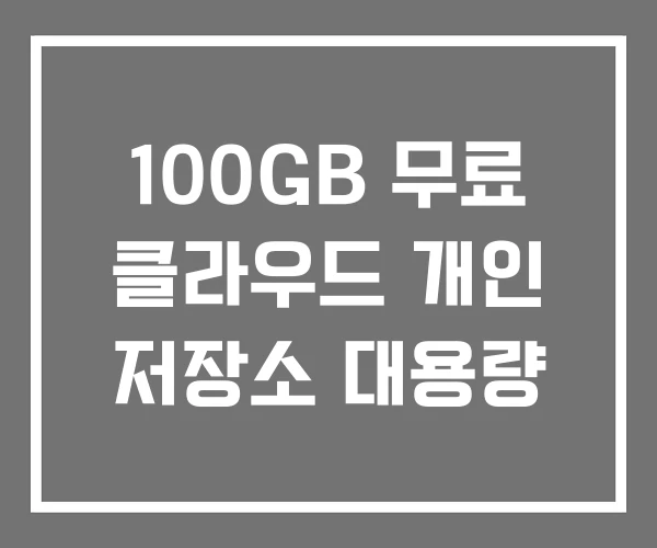 100GB 무료 클라우드 개인 저장소 대용량