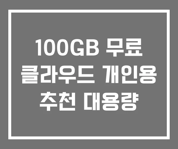 100GB 무료 클라우드 개인용 추천 대용량 100GB 무료 클라우드 개인용 추천 대용량