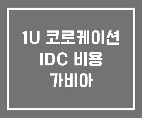 1U 코로케이션 IDC 비용 가비아