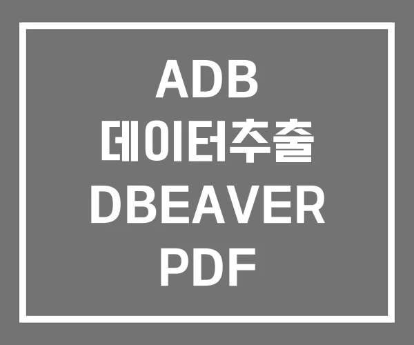 ADB 데이터추출 DBEAVER PDF